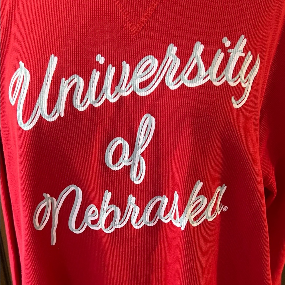 University of Nebraska Red Long Sleeve Women's Tee - Picture 3 of 5